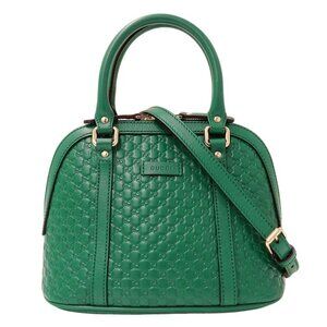 Gucci Bag Shoulder Bag 2-Way Micro GG Shima Leather Green